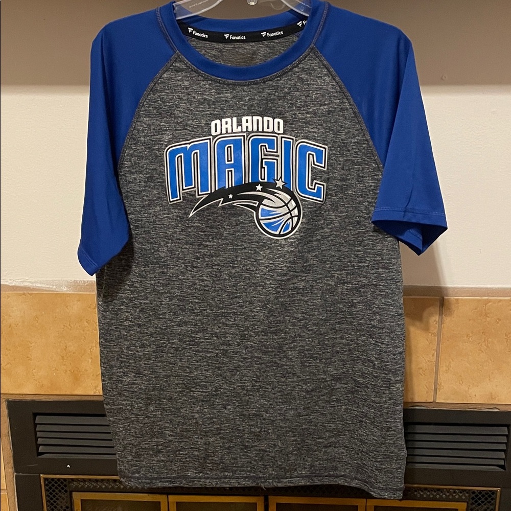 Fanatics Orlando Magic Blue and Gray Short Sleeve Tee (size L)